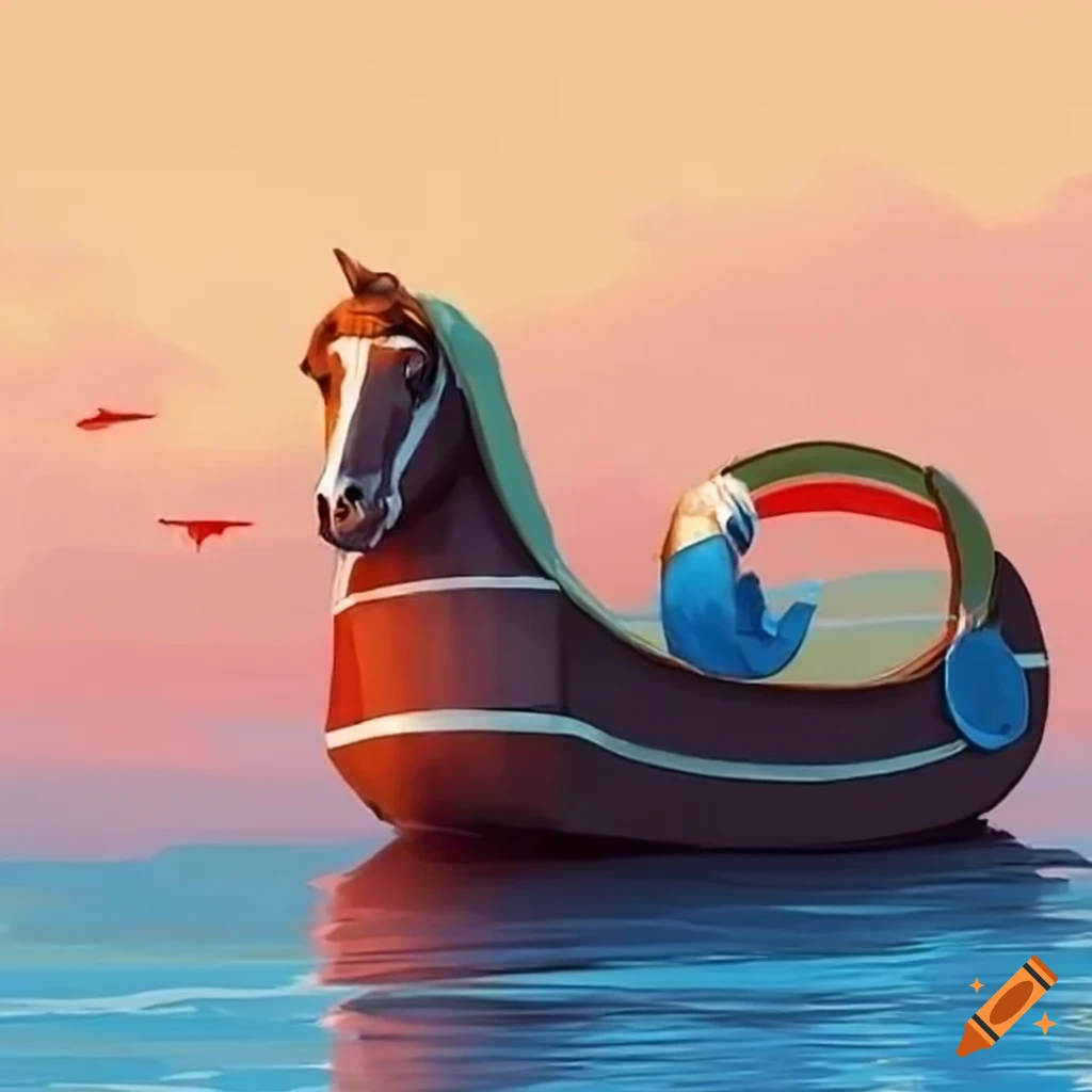 Horse on a boat