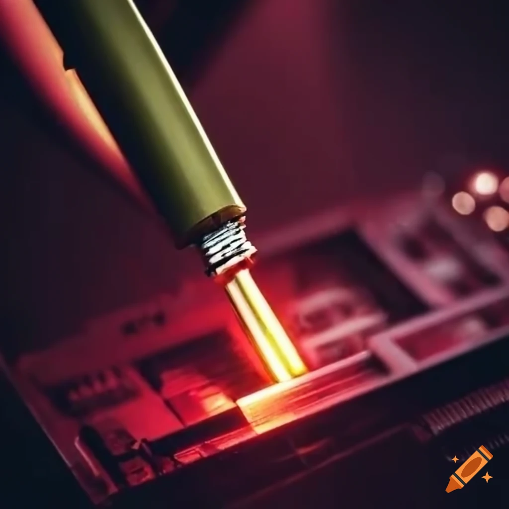 soldering iron fixing a graphics card PCB