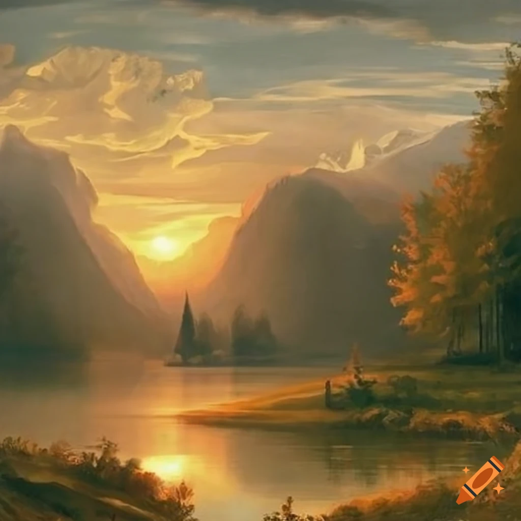 Romantic landscape on Craiyon