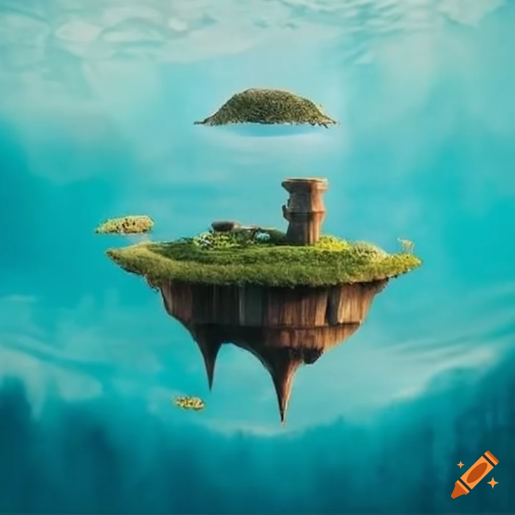 Concept art of a floating island