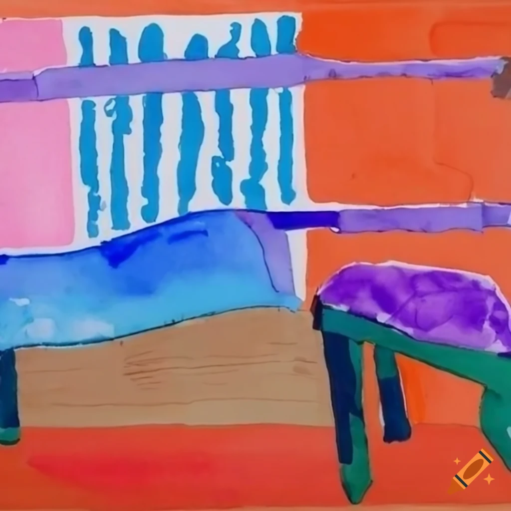 watercolor artwork of a gym bench