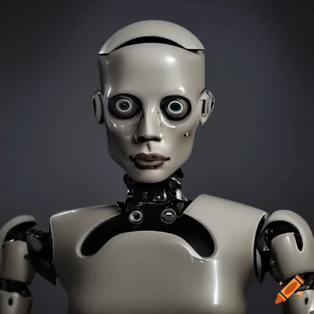 creepy humanoid robot facing forward