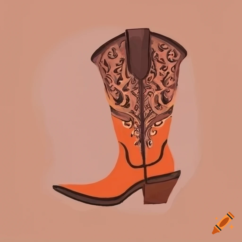 illustration of a colorful cowgirl boot