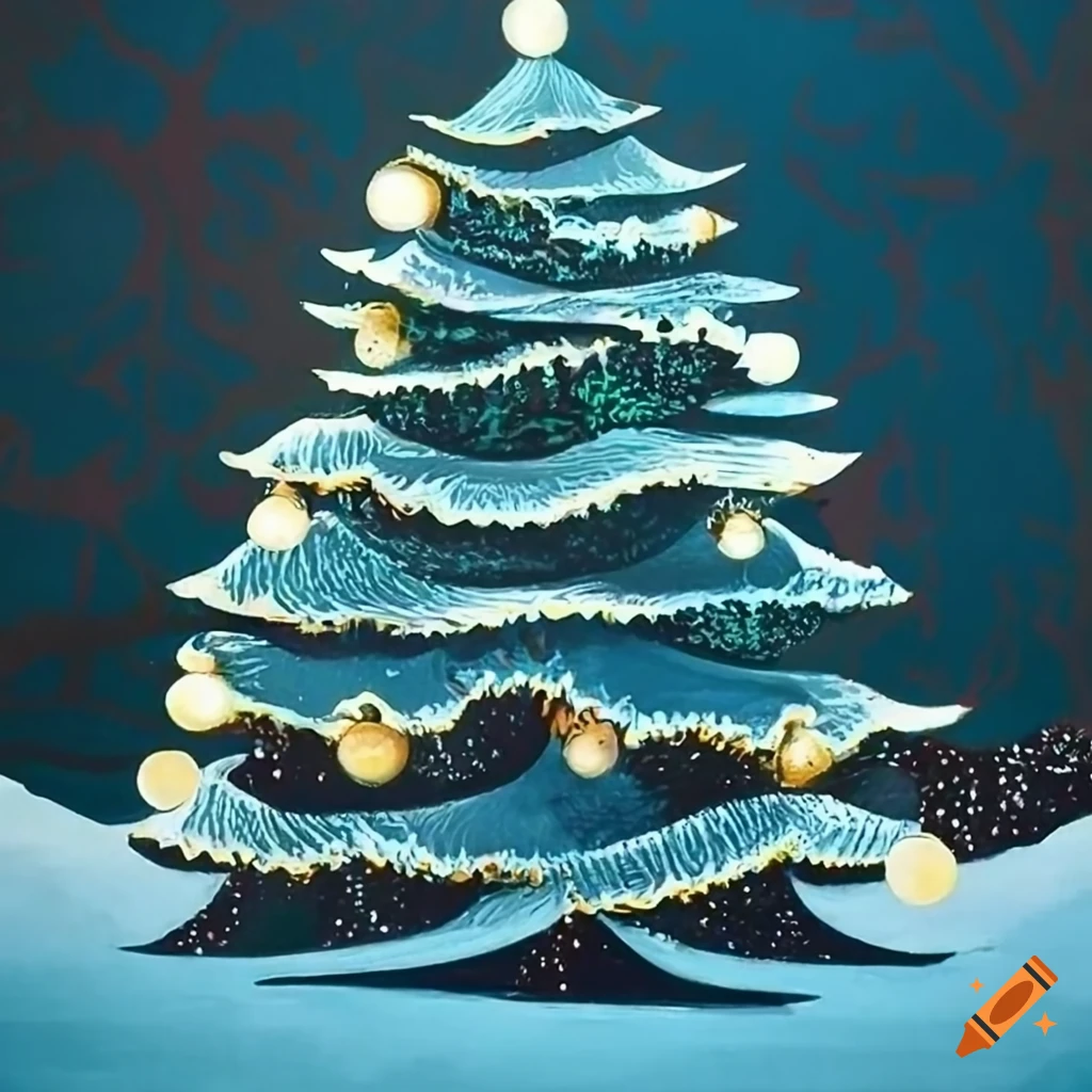 Christmas Tree Serigraph By Eyvind Earle On Craiyon