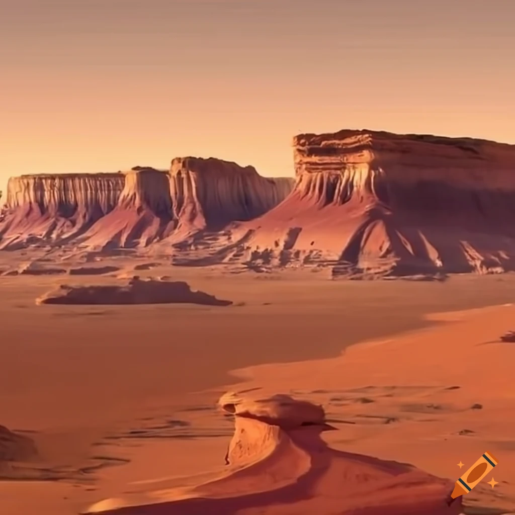 mesa landscape on Mars