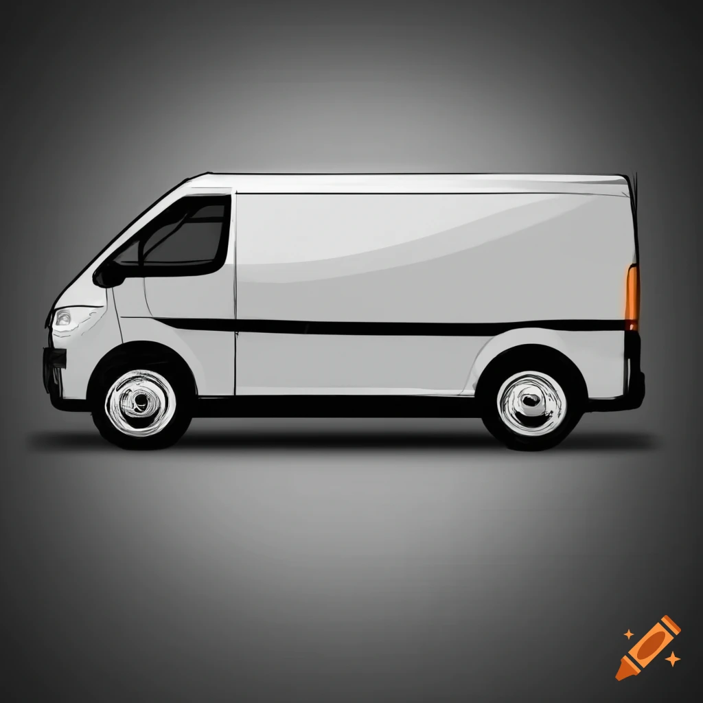 delivery van / cartoon vector and illustration, black and white, hand  drawn, sketch style, isolated on white background. Stock Vector | Adobe  Stock