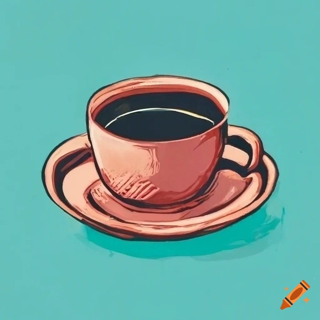 Linocut Print Of A Coffee Cup On Craiyon