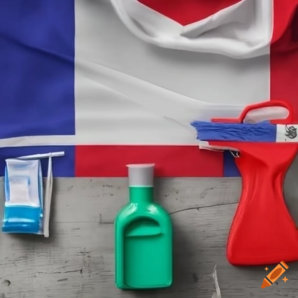 Thai flag with cleaning supplies on Craiyon