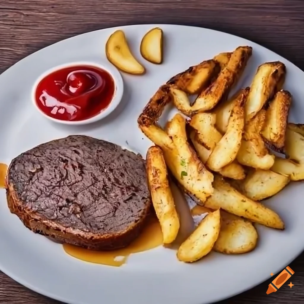 delicious hamburger steak with fried potatoes and Texas toast