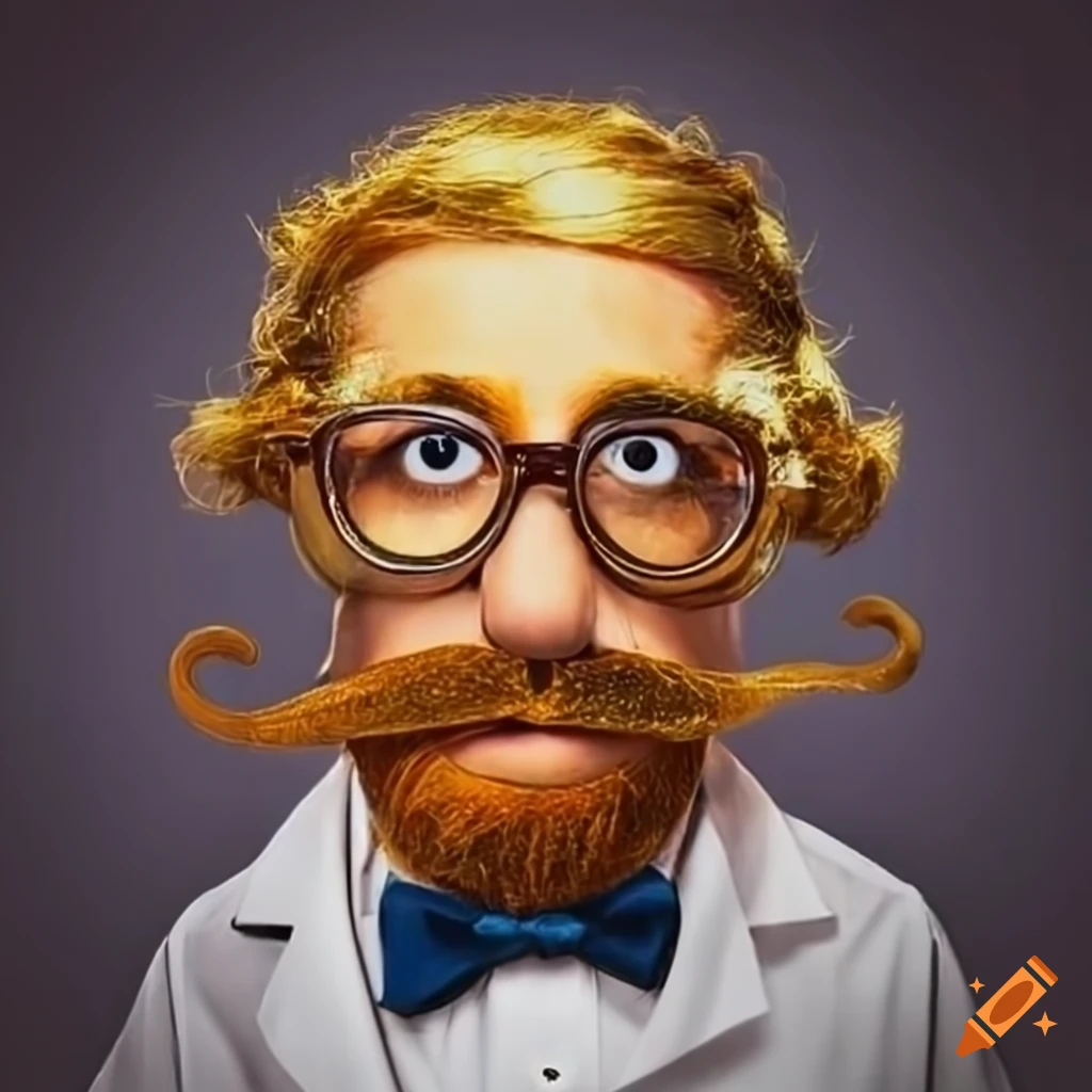 image of a flamboyant Muppet scientist in gold