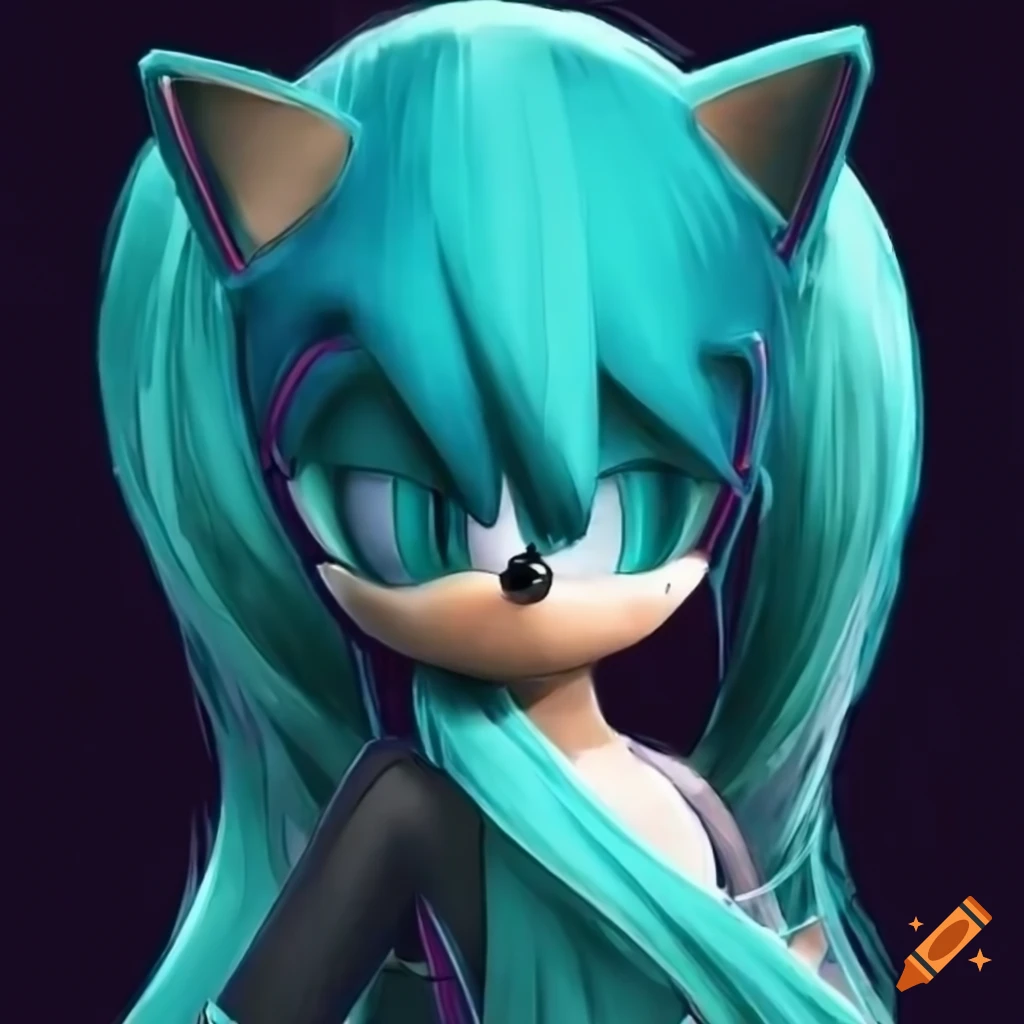 crossover between Hatsune Miku and Sonic the Hedgehog