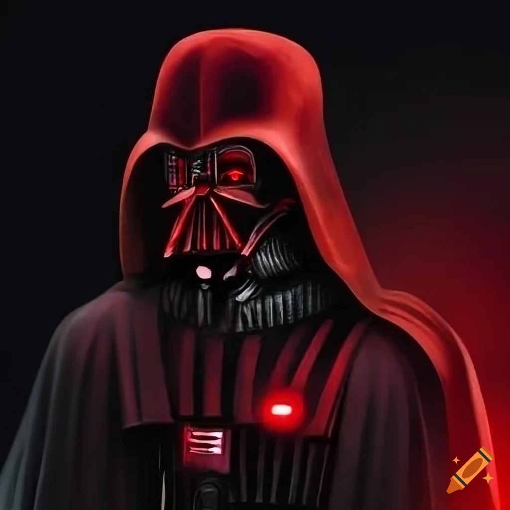 Intense image of darth vader with red glowing eyes on Craiyon
