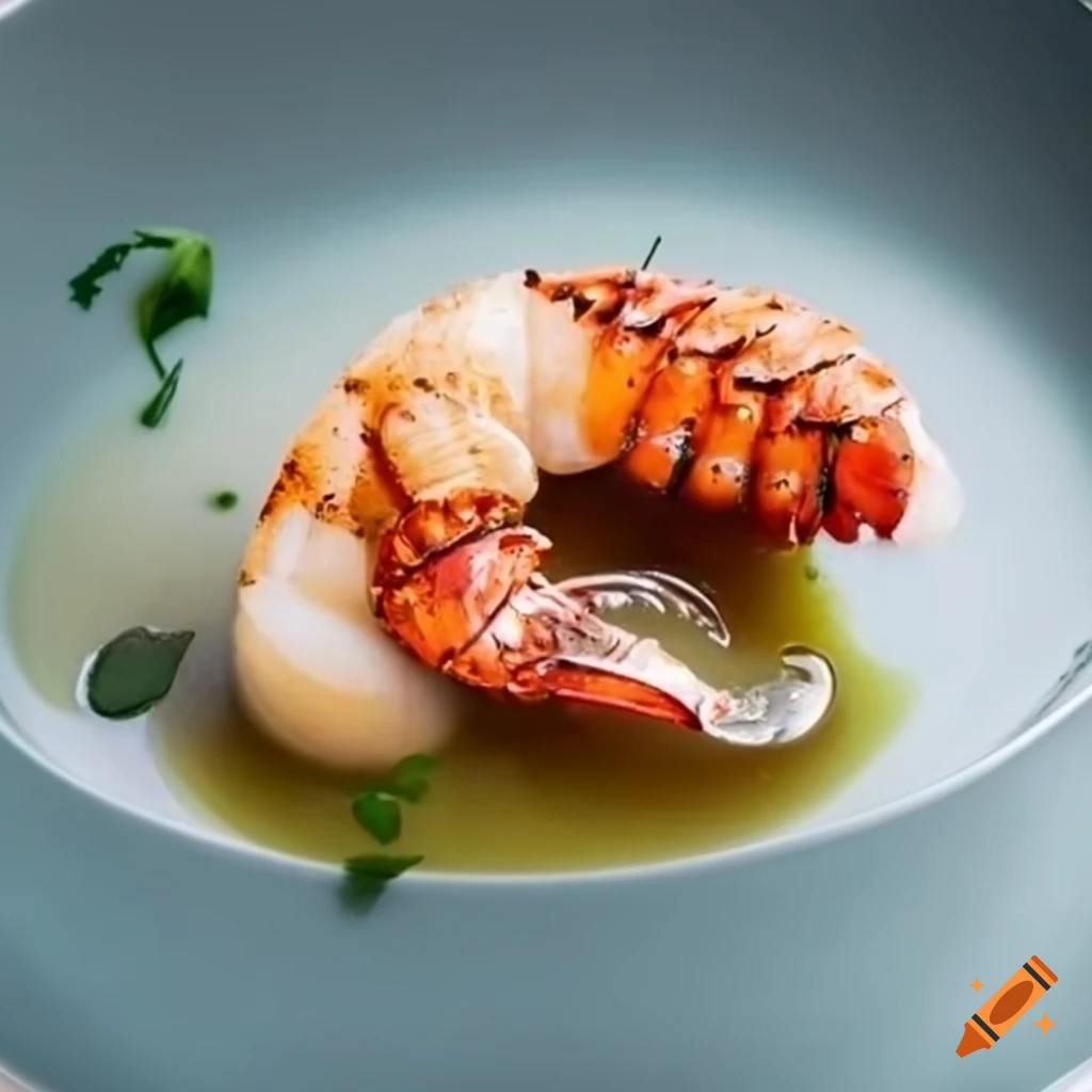 delicious lobster tails poached in truffle-infused broth