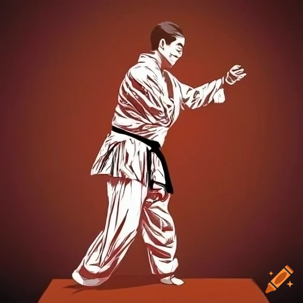 drawing of soto uke in karate