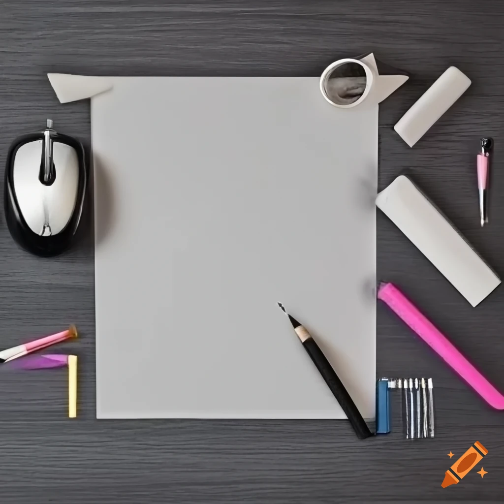 A blank paper sheet on a table on Craiyon