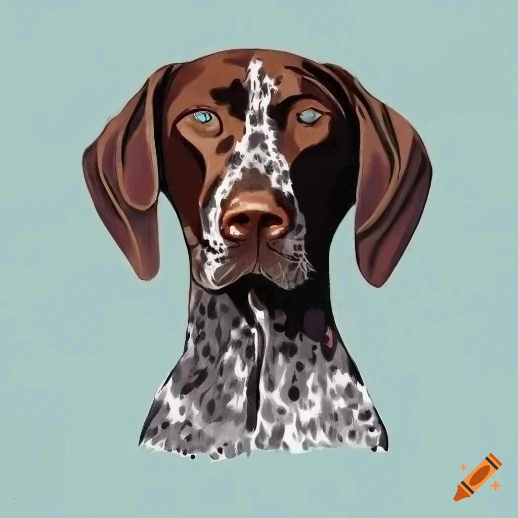 Matisse style drawing of a german shorthaired pointer on Craiyon