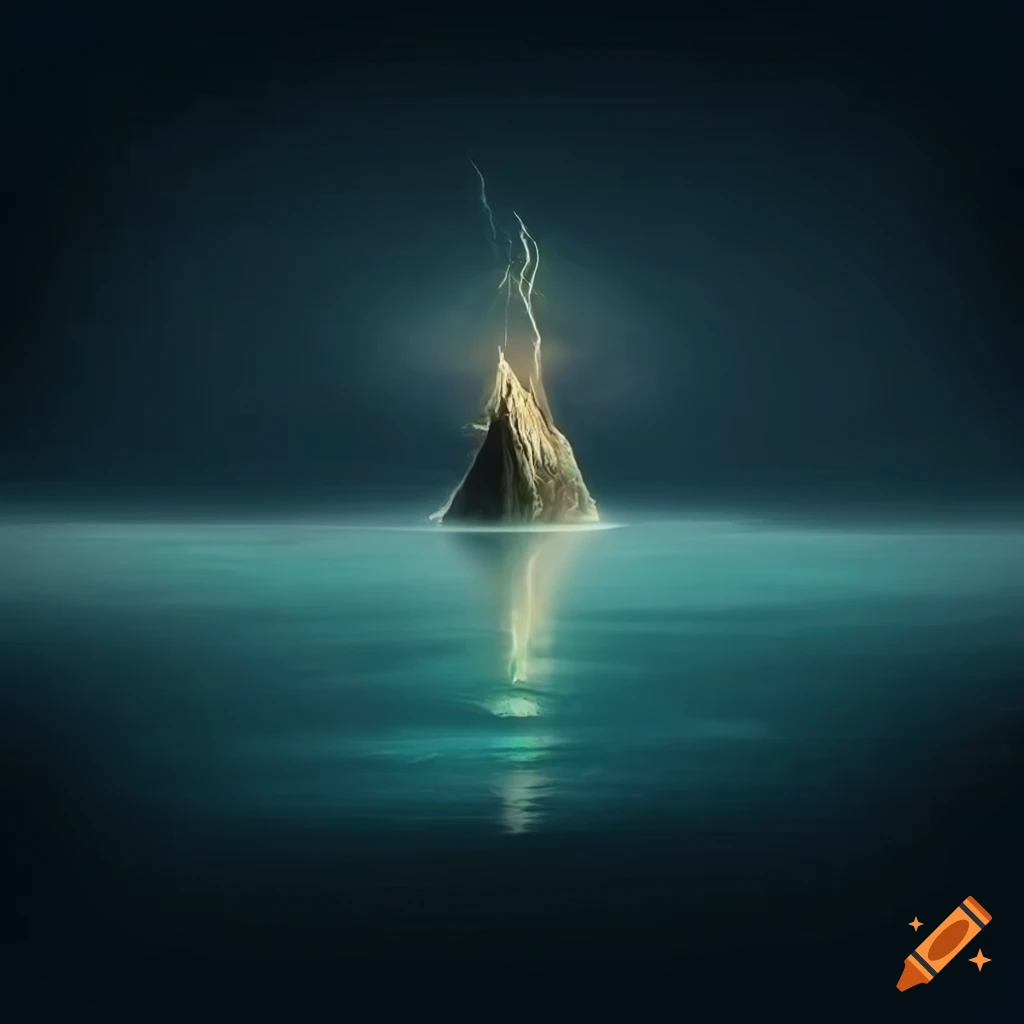 fantasy-art-of-isolated-silver-rocks-in-a-mystical-lake-on-craiyon