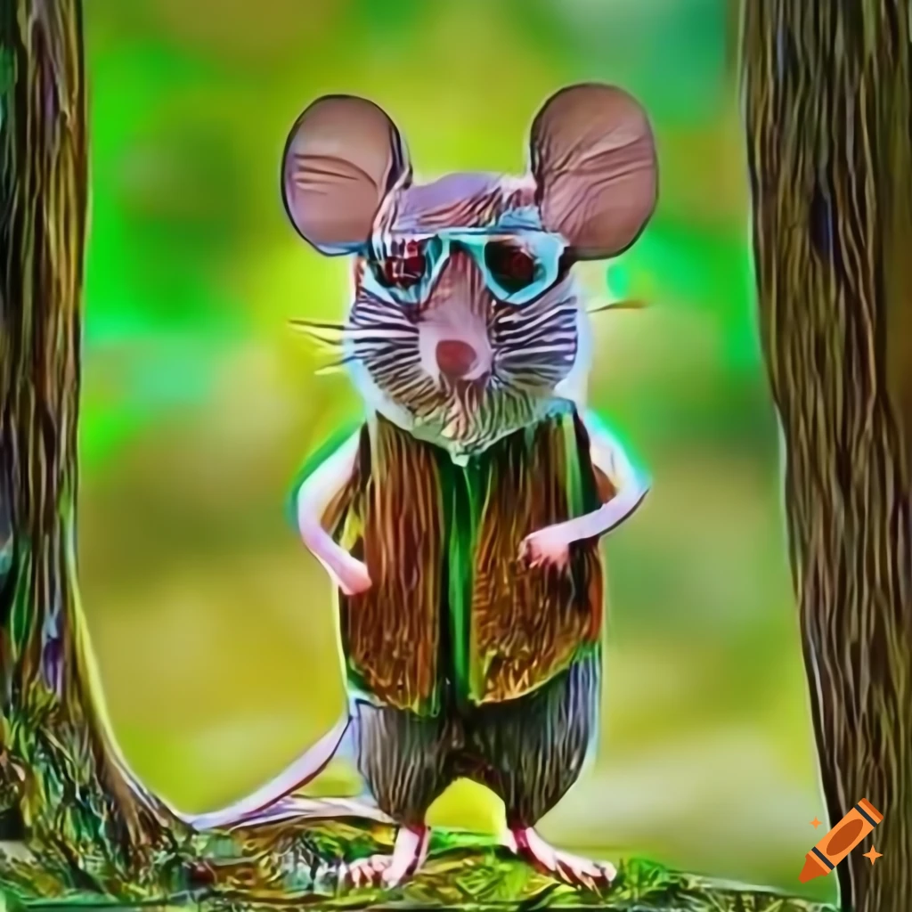 forest-the-mouse-wearing-a-leaf-made-vest-and-round-glasses-on-craiyon