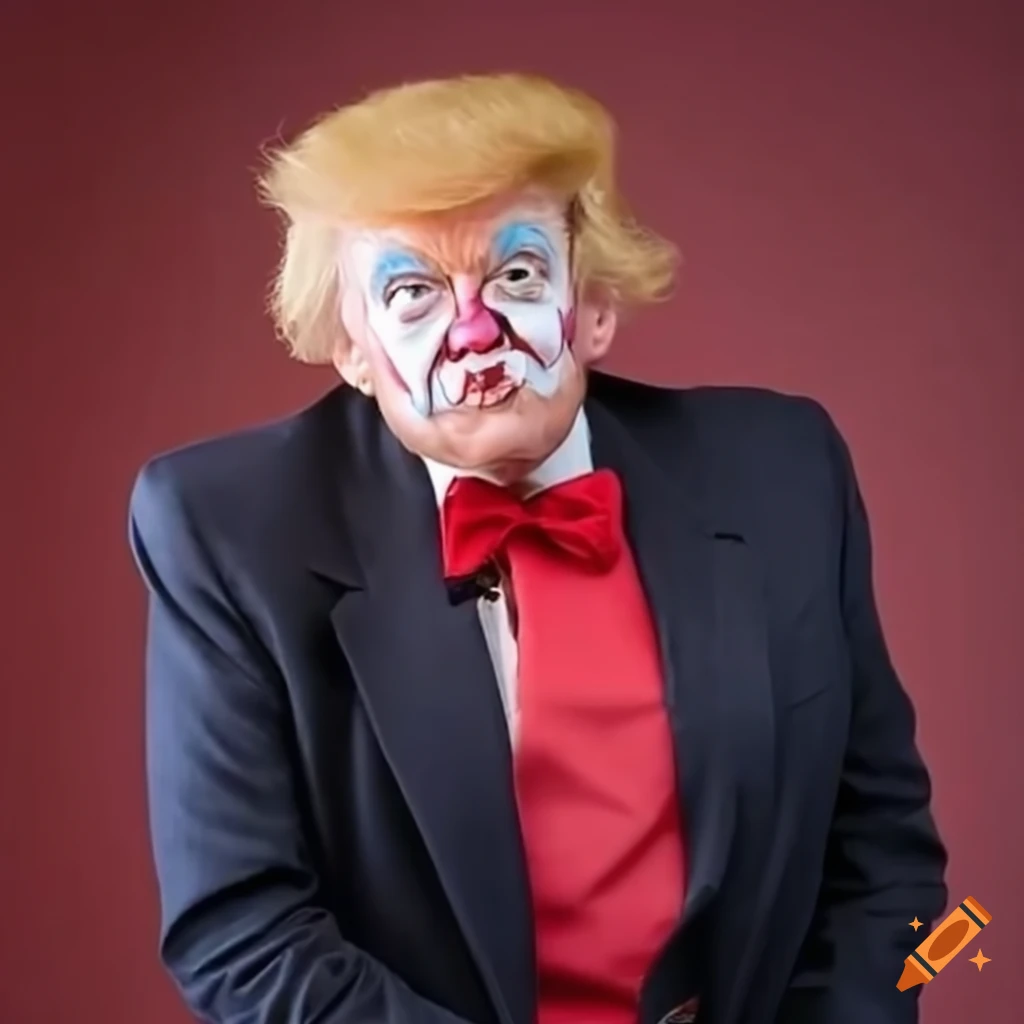 Donald Trump dressed as a clown