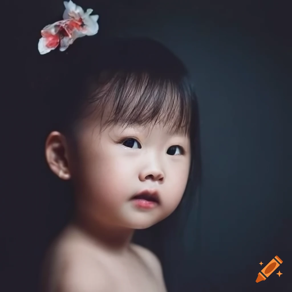 Close-up of a 4-year-old taiwanese girl