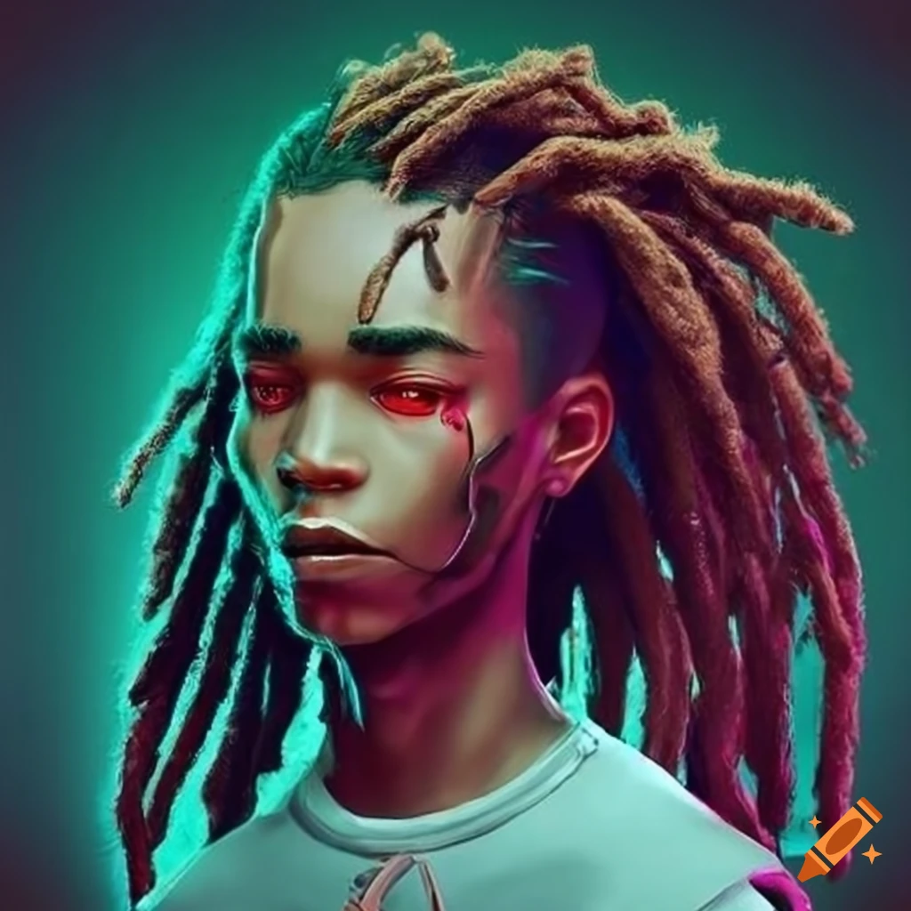 portrait of a cool young black man with dreads