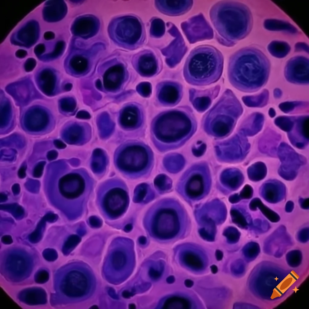 microscopic view of colorful cells