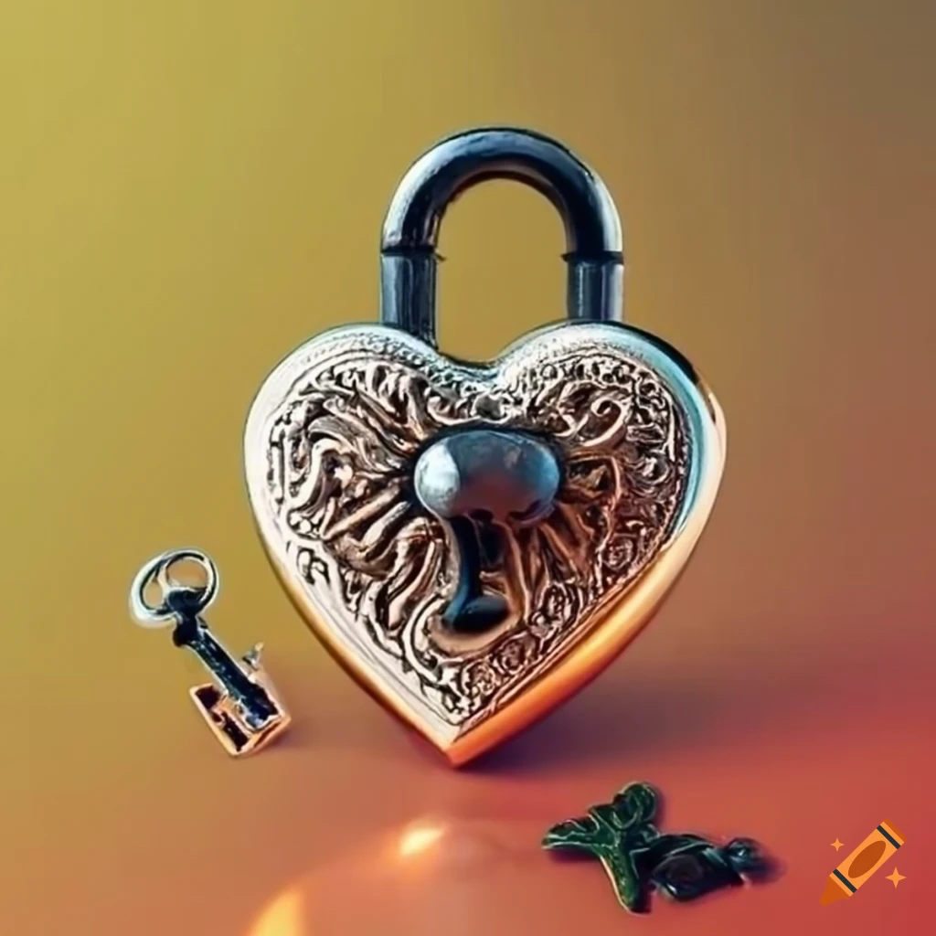 Heart locket with sunflower design on Craiyon