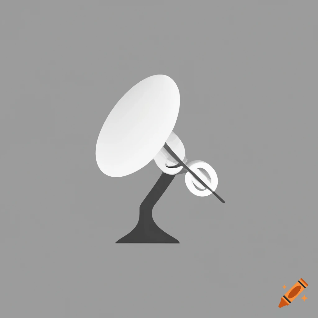 Simple satellite antenna dish logo pointing right