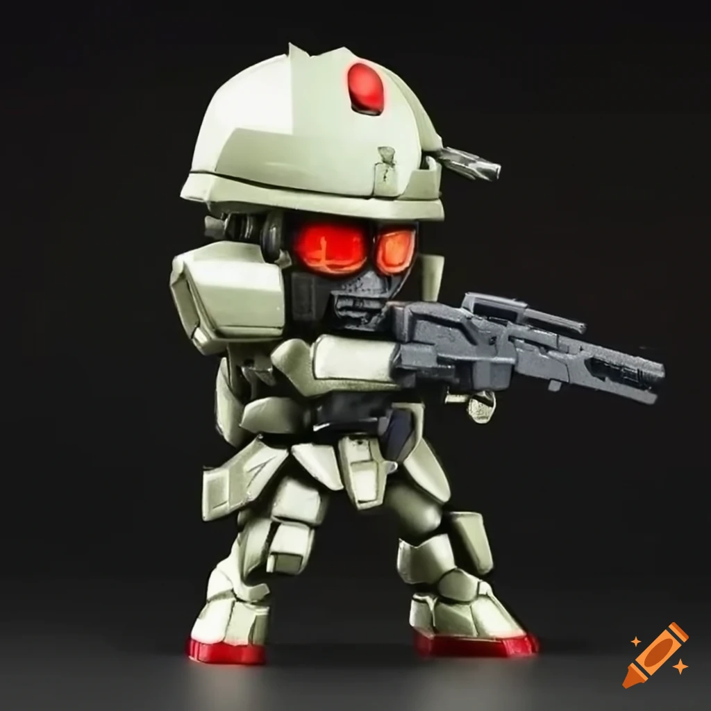 metallic chibi robot with wings and armor