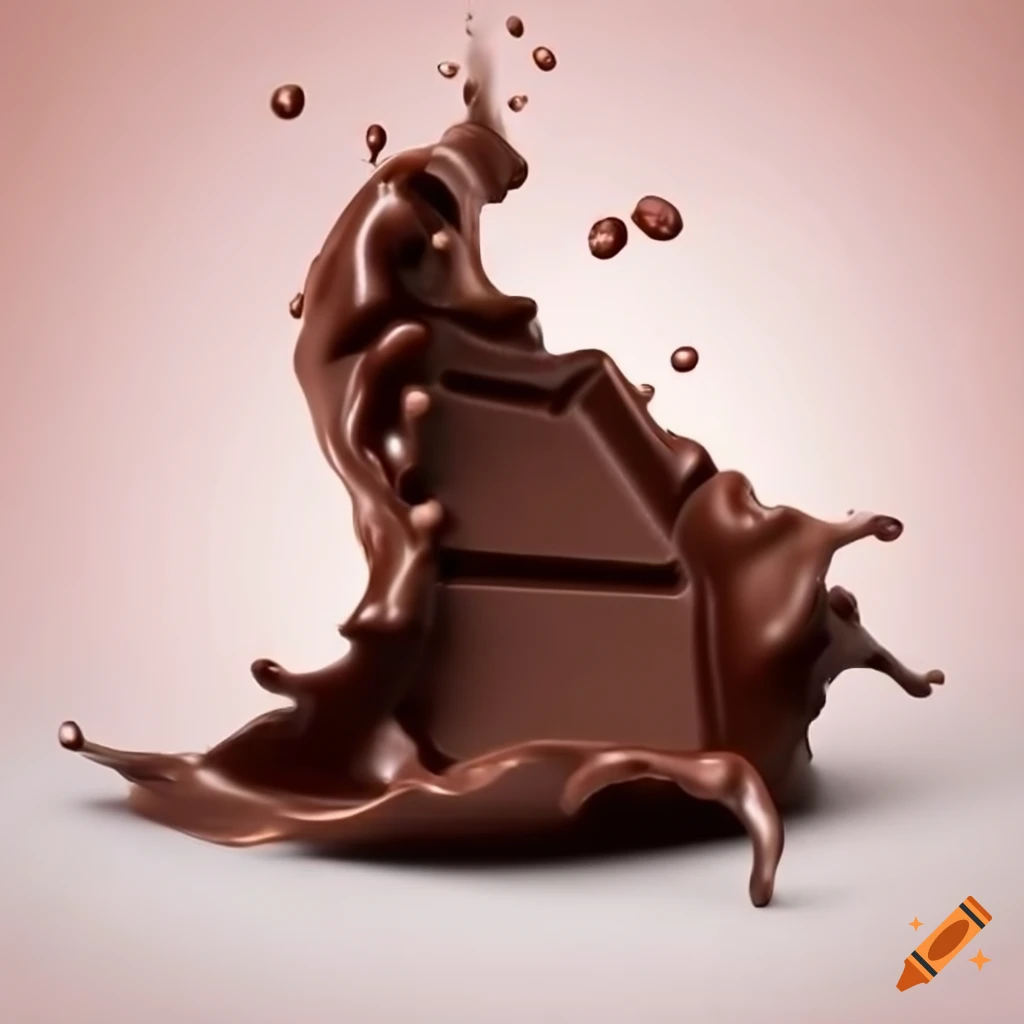 chocolate packaging with chocolate splash