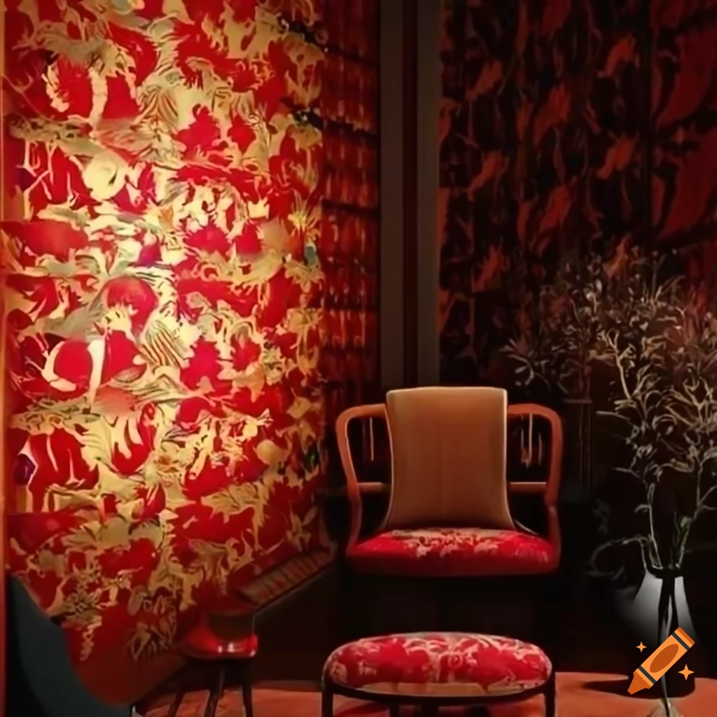 Floral lantern in a living room on Craiyon