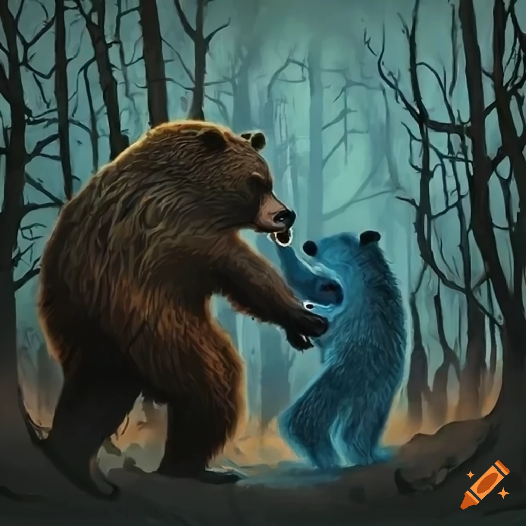 wolves fighting bears