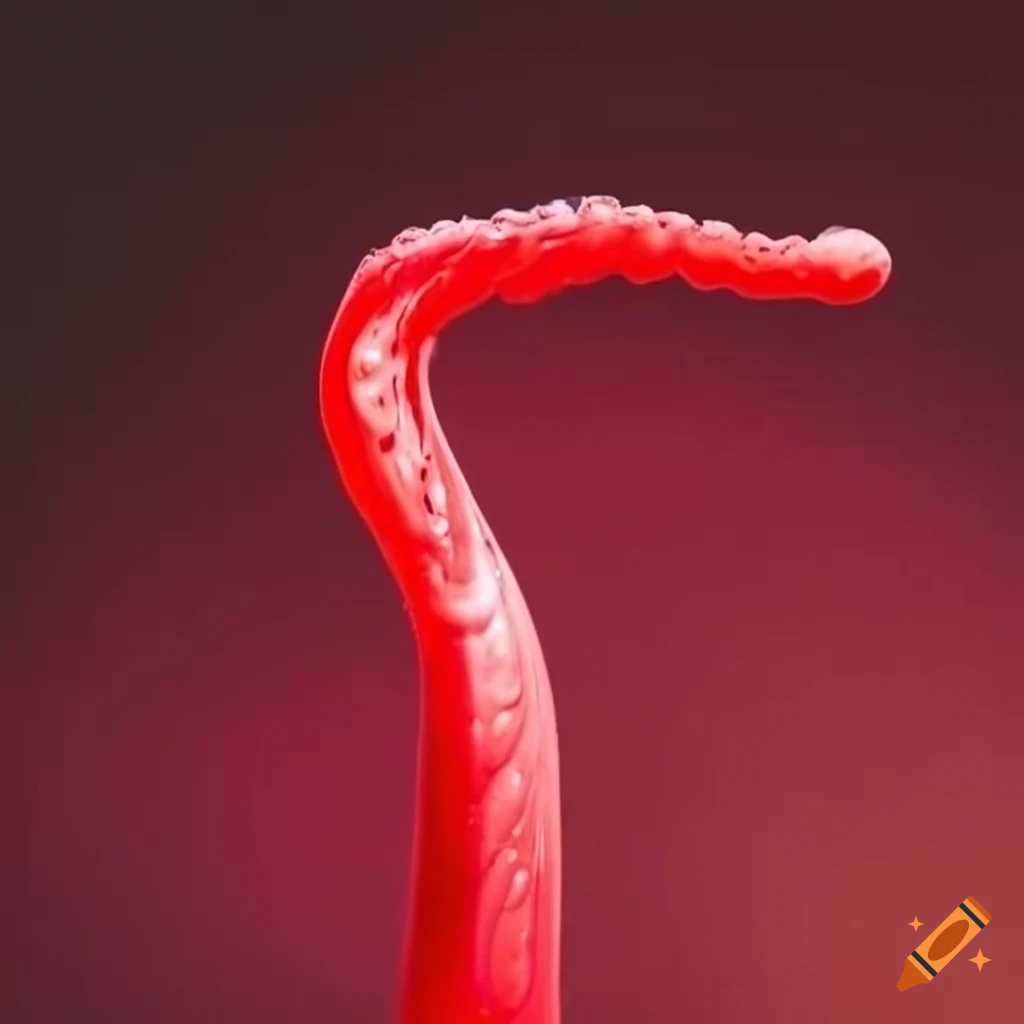 Close Up Of A Red Slime Tendril On Craiyon