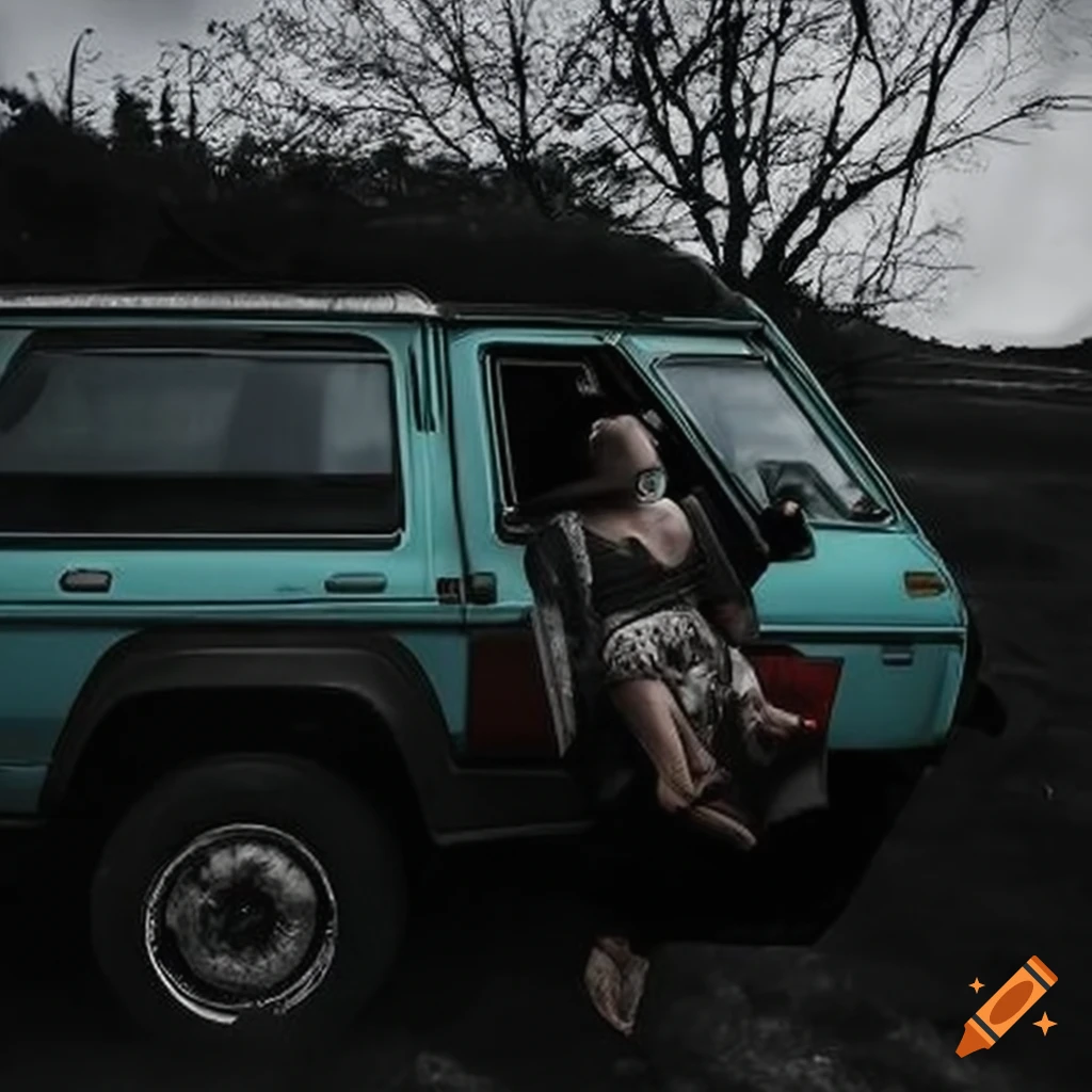 Mitsubishi SUV conquering rugged terrains