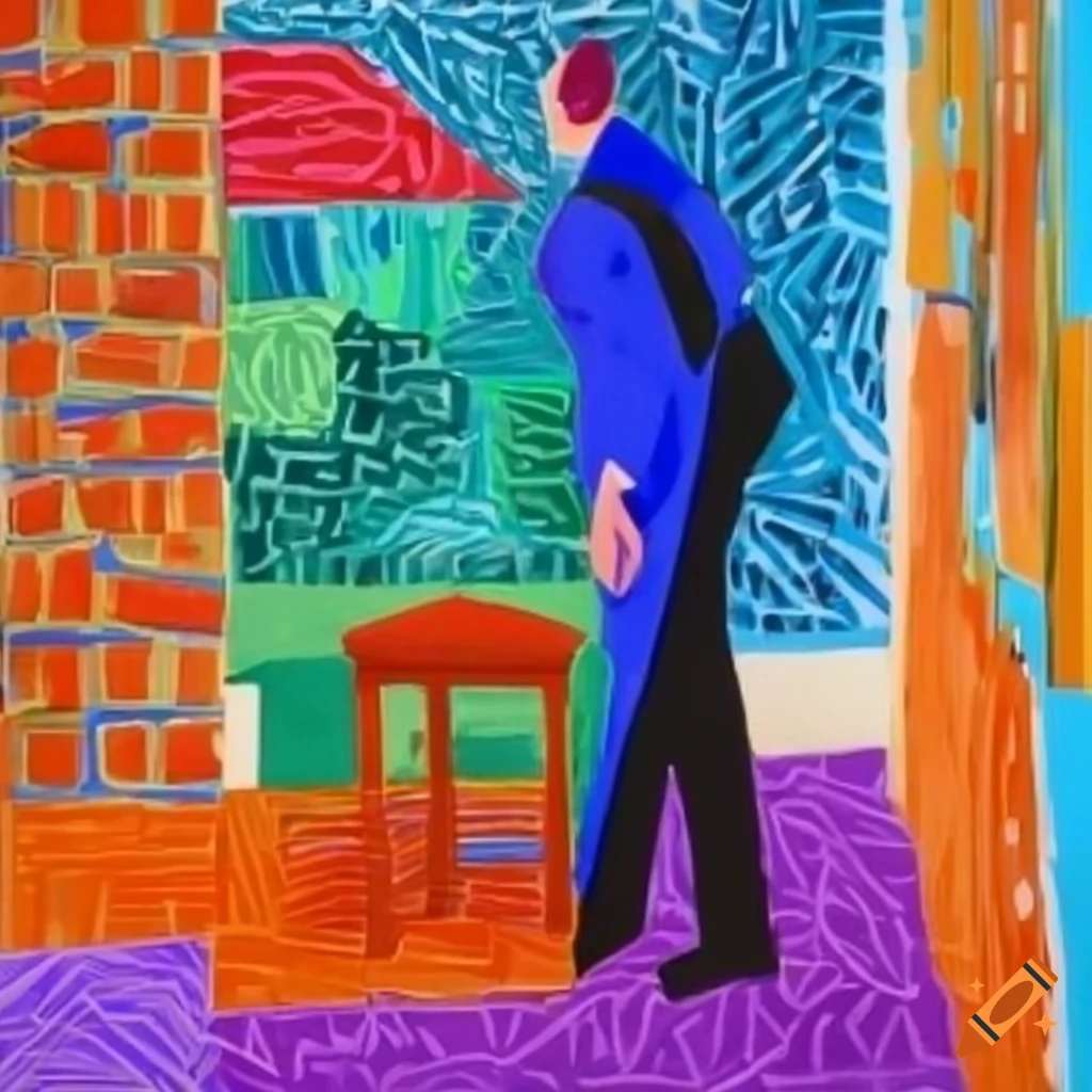 visitors at a cubism art exhibition