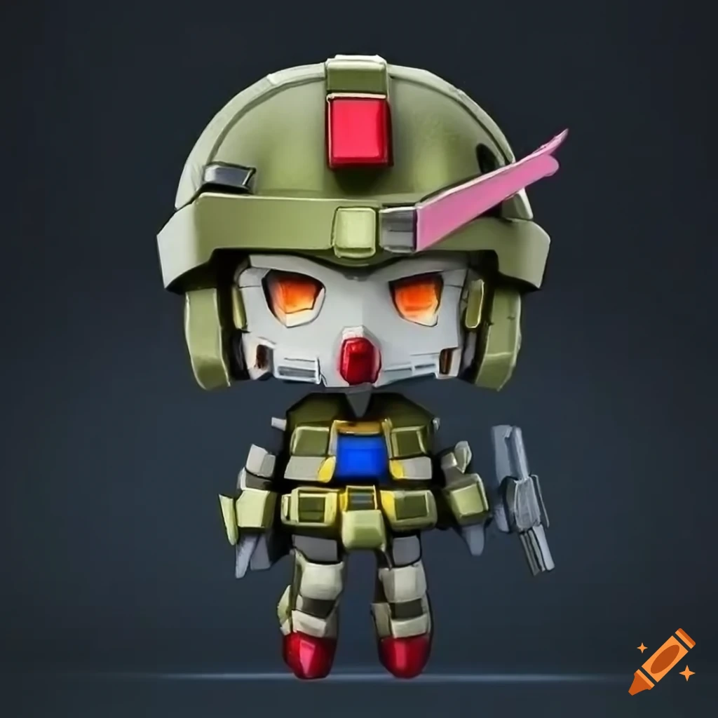 metallic chibi gundam with wings