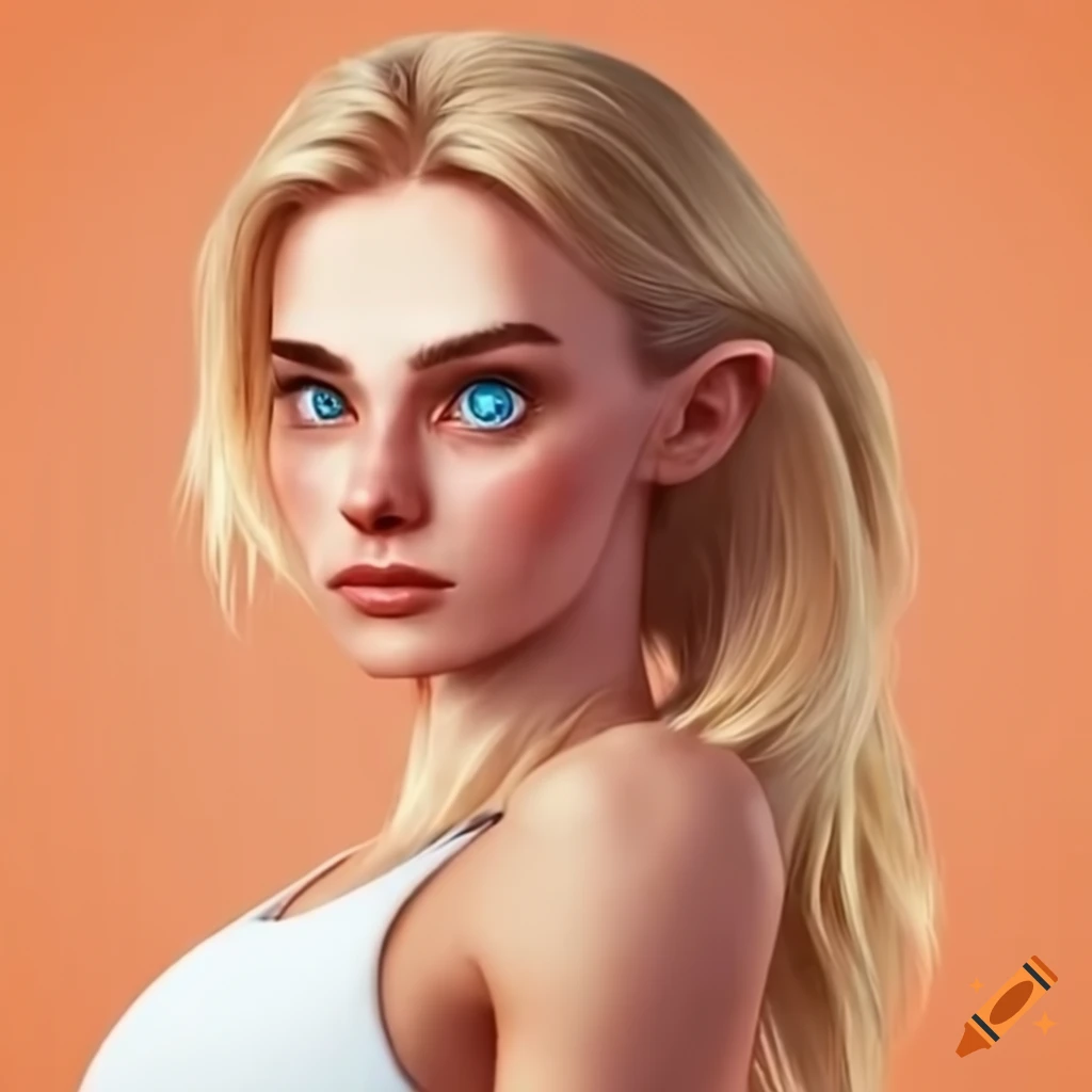 Realistic artwork of a blonde woman exercising on Craiyon