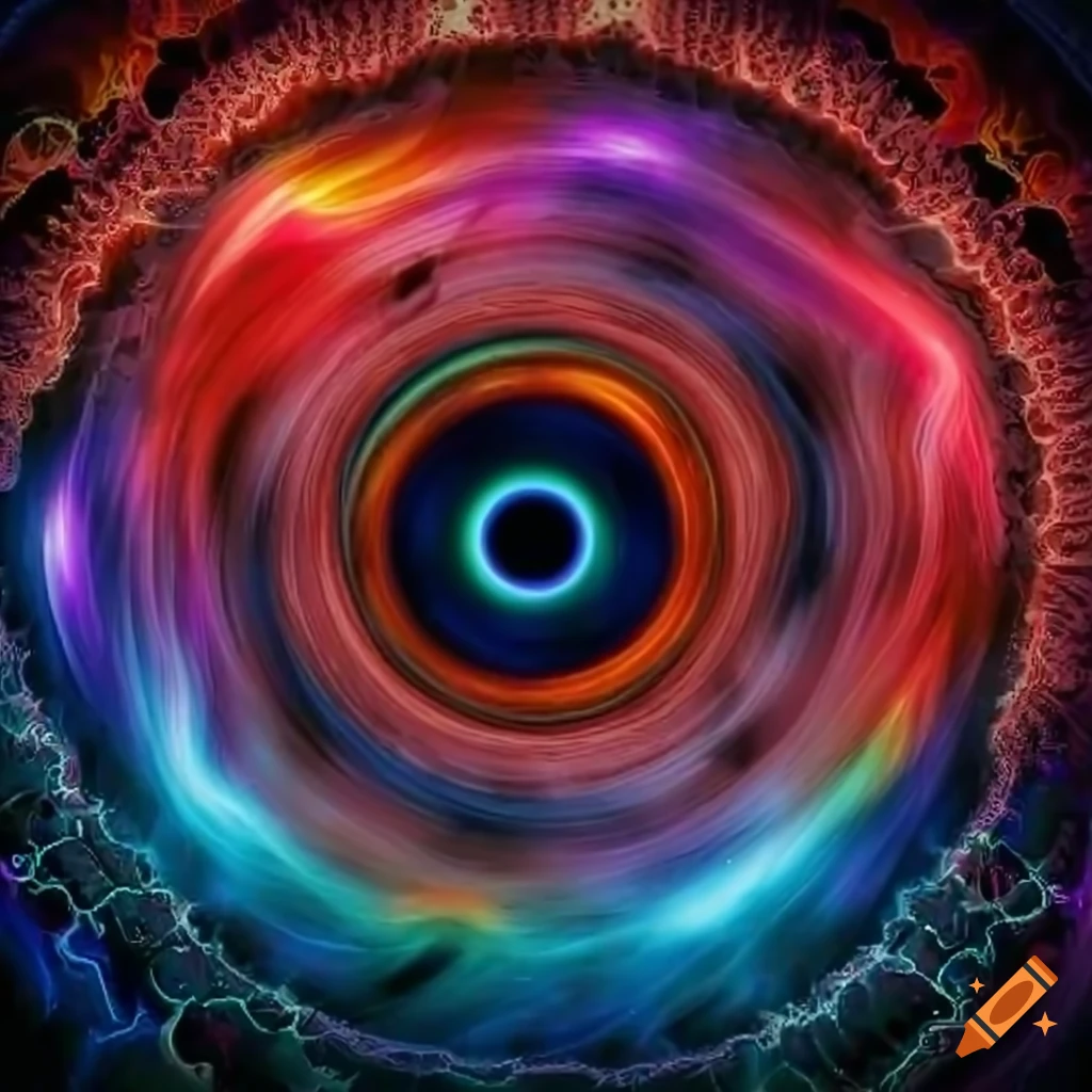neon fractal art with angry psychedelic eye