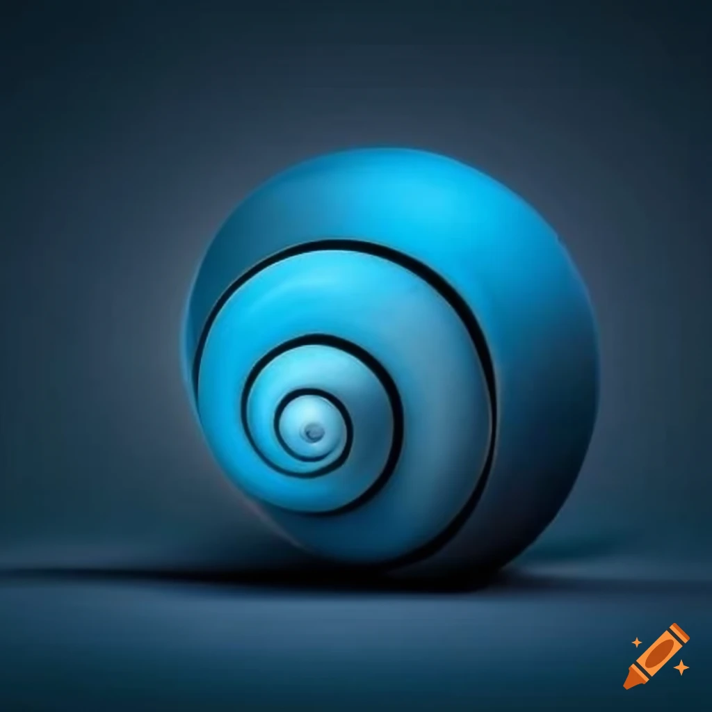 Grey and blue snail shell design on Craiyon