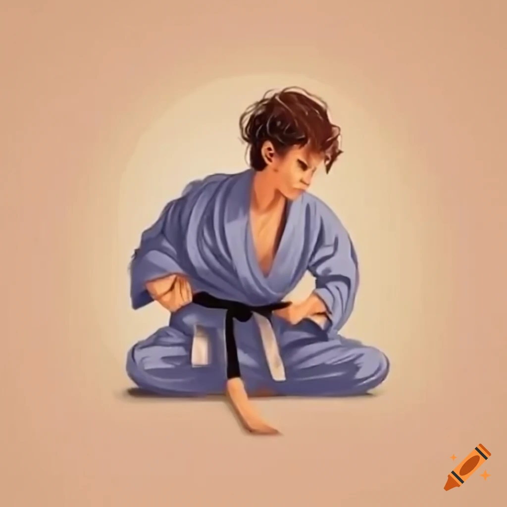 Drawing of soto uke in karate on Craiyon