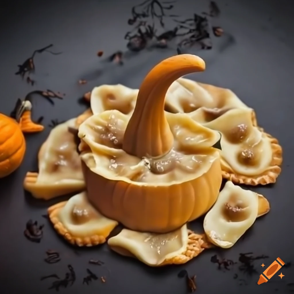 delicious Thanksgiving pierogi with pumpkin filling