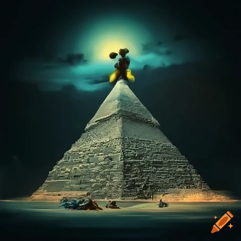 Pyramid covered with hundreds of cats on Craiyon