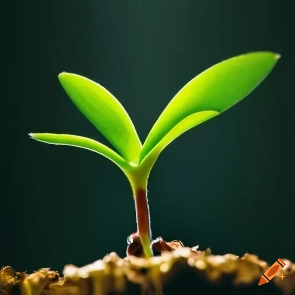 close-up of a growing seedling