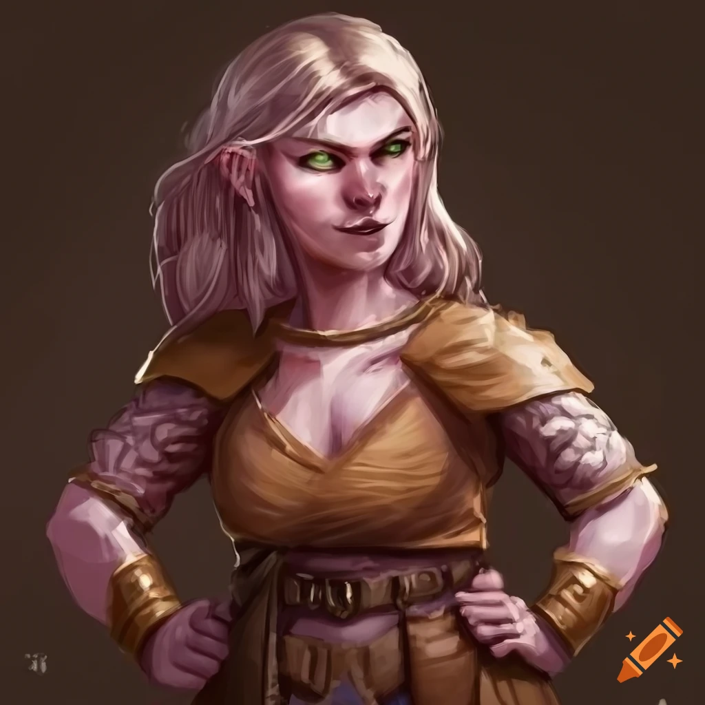 portrait of a female halfling character