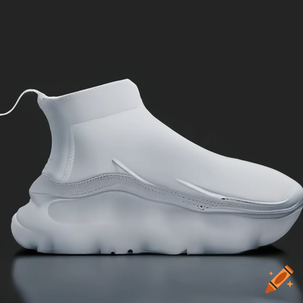 Futuristic white footwear concept by jerry lorenzo and adidas on Craiyon
