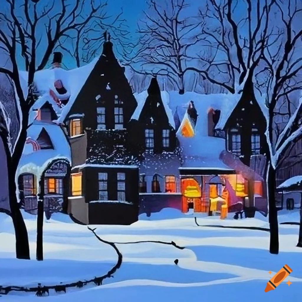 serigraph-of-a-colorful-winter-scene-on-craiyon