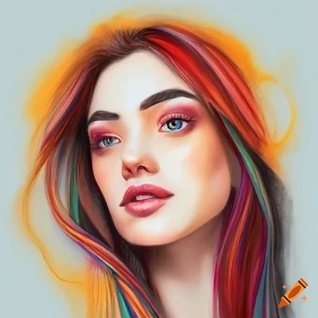 Beautiful Pencil Color Of Girl - Desi Painters