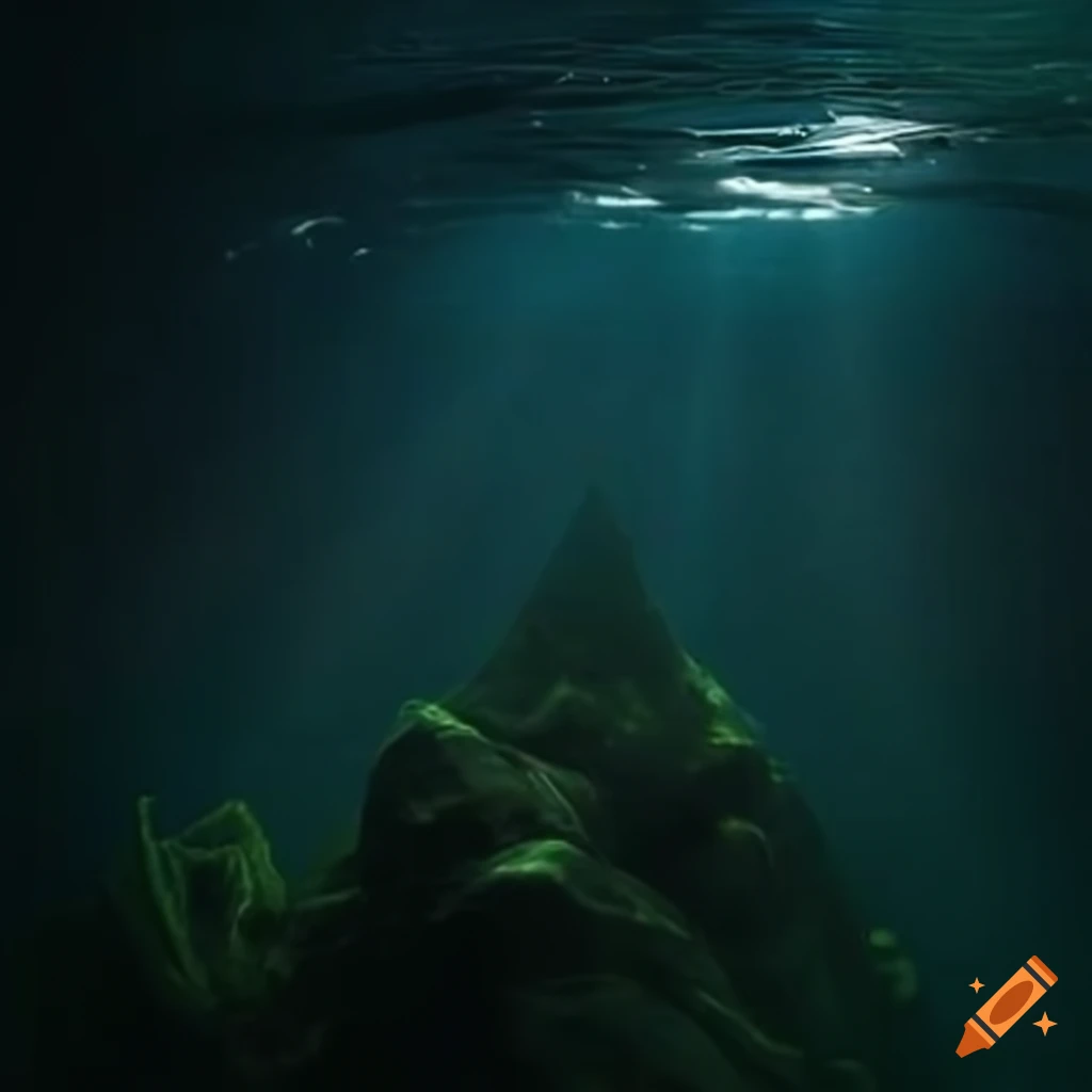 dark underwater scene