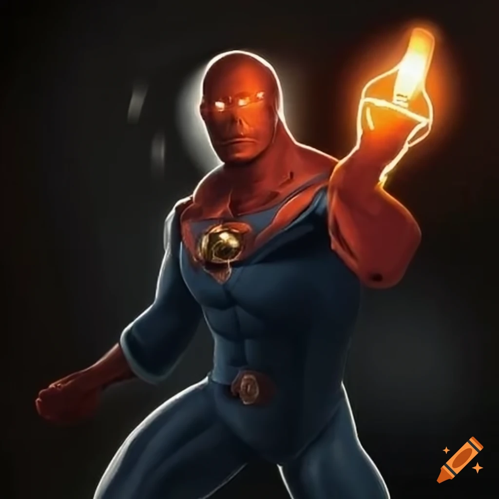 Action hero light bulb on Craiyon