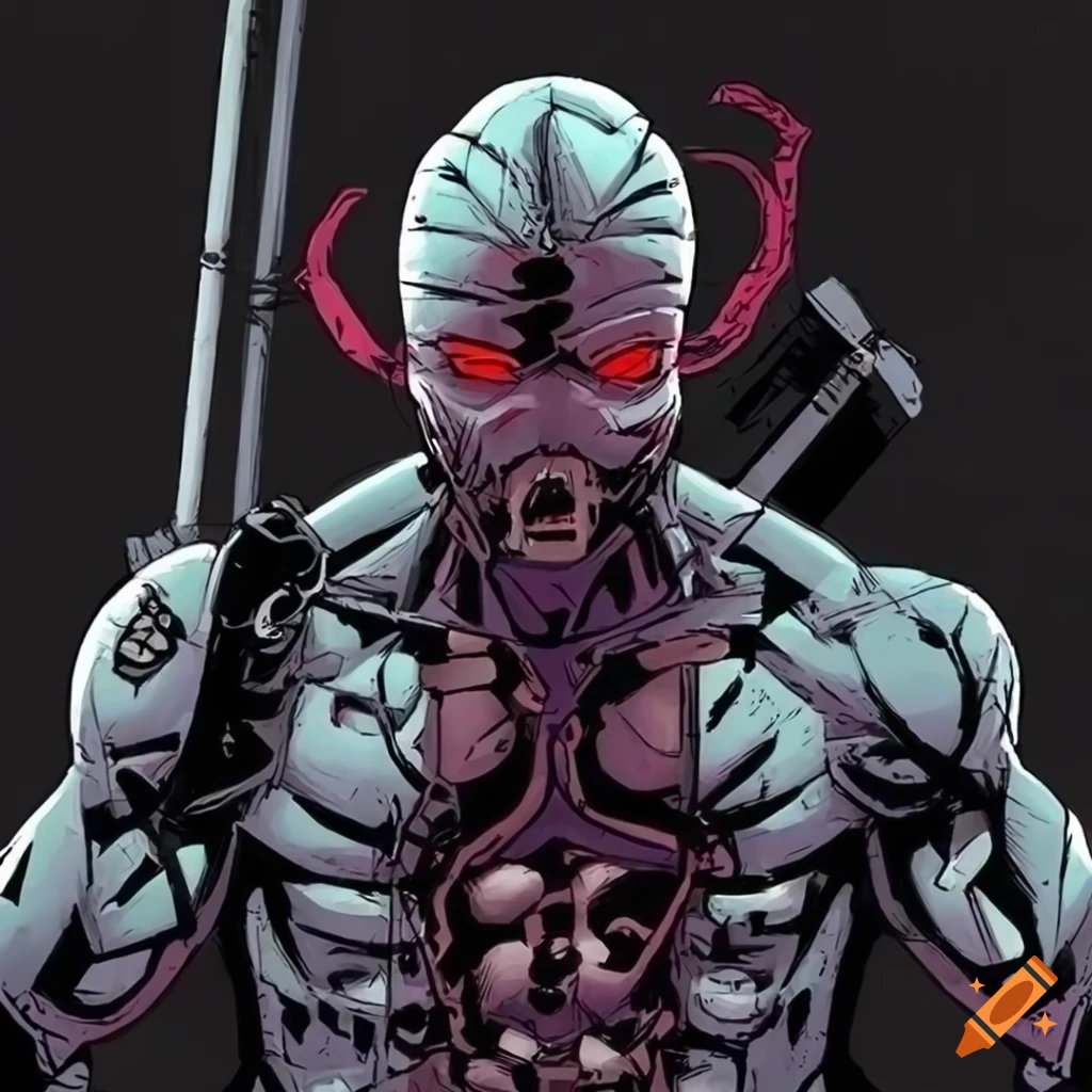 cyborg Ninja in comic style